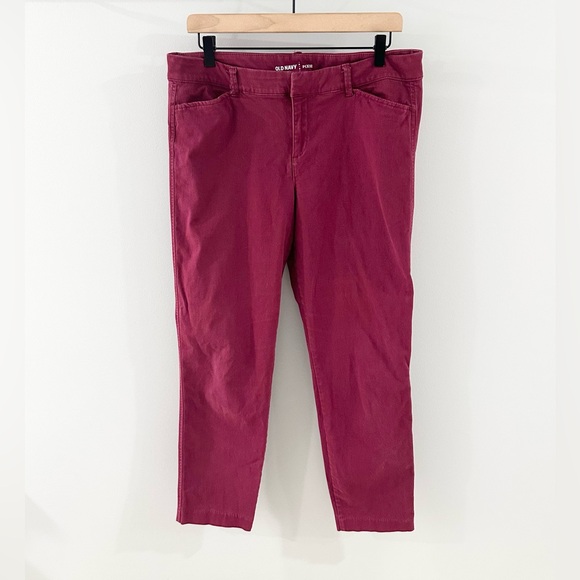 Old Navy Mid Rise Pixie Ankle Pants Fuchsia Size 12 Regular - Picture 2 of 6